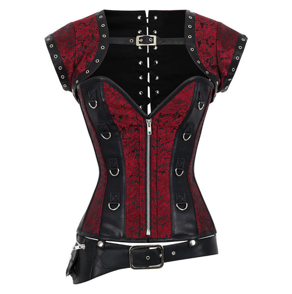 Adelynn Brocade & Faux Leather Gothic Corset - DEMO for Corset