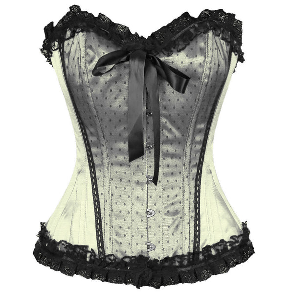 Adrianna Satin Lace Overlay Burlesque Corset - DEMO for Corset