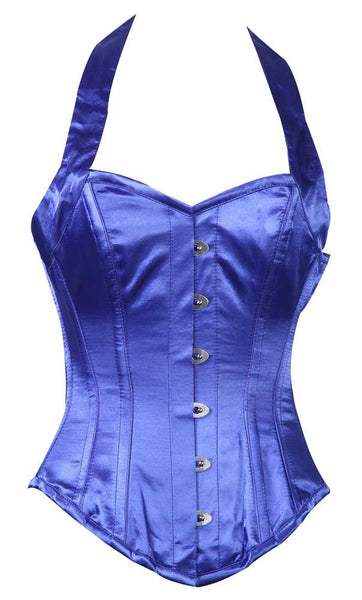 HALTER NECK BLUE SATIN